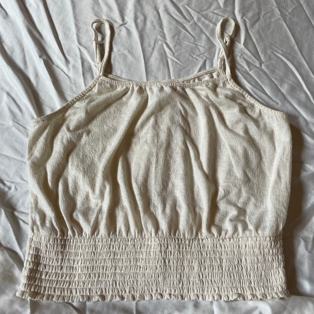 Cream Cropped Tank
